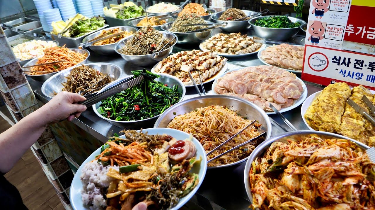 Душевно и недорого! корейский шведский стол Best4. корейская уличная еда