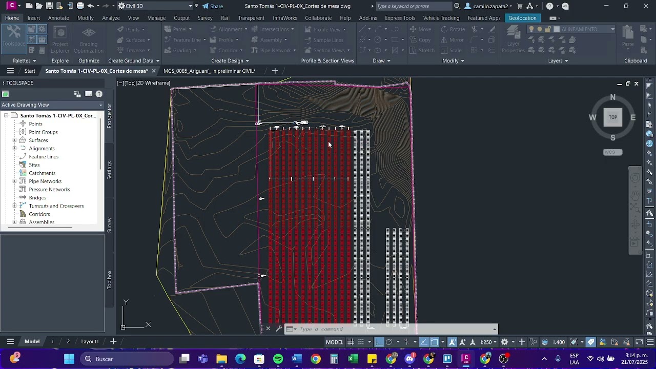 Como hacer análisis de cortes de mesa con Section Views