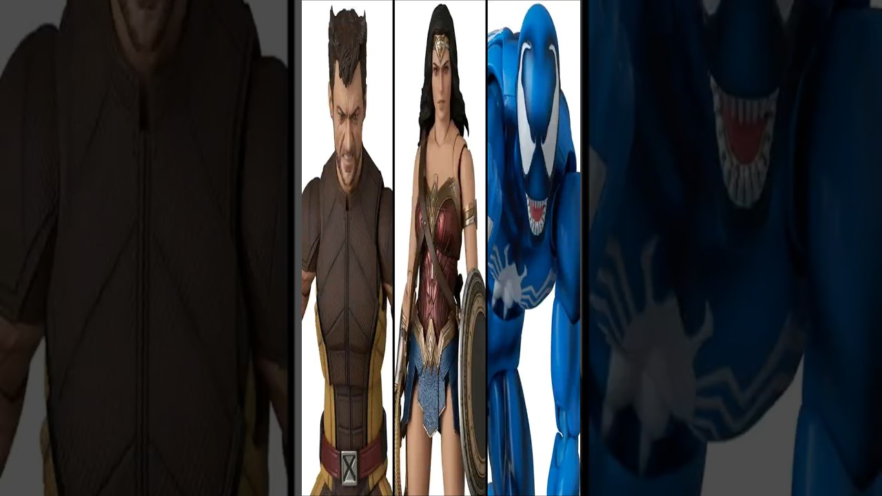 MAFEX Brown Suit Wolverine, Wonder Woman, and Blue Venom