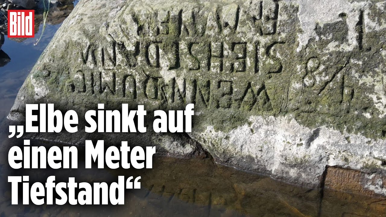 Historisches Niedrigwasser der Elbe legt &bdquo;Hungerfelsen&ldquo; frei: &bdquo;Anzeichen f&uuml;r Klimawandel&ldquo; | Děč&iacute;n