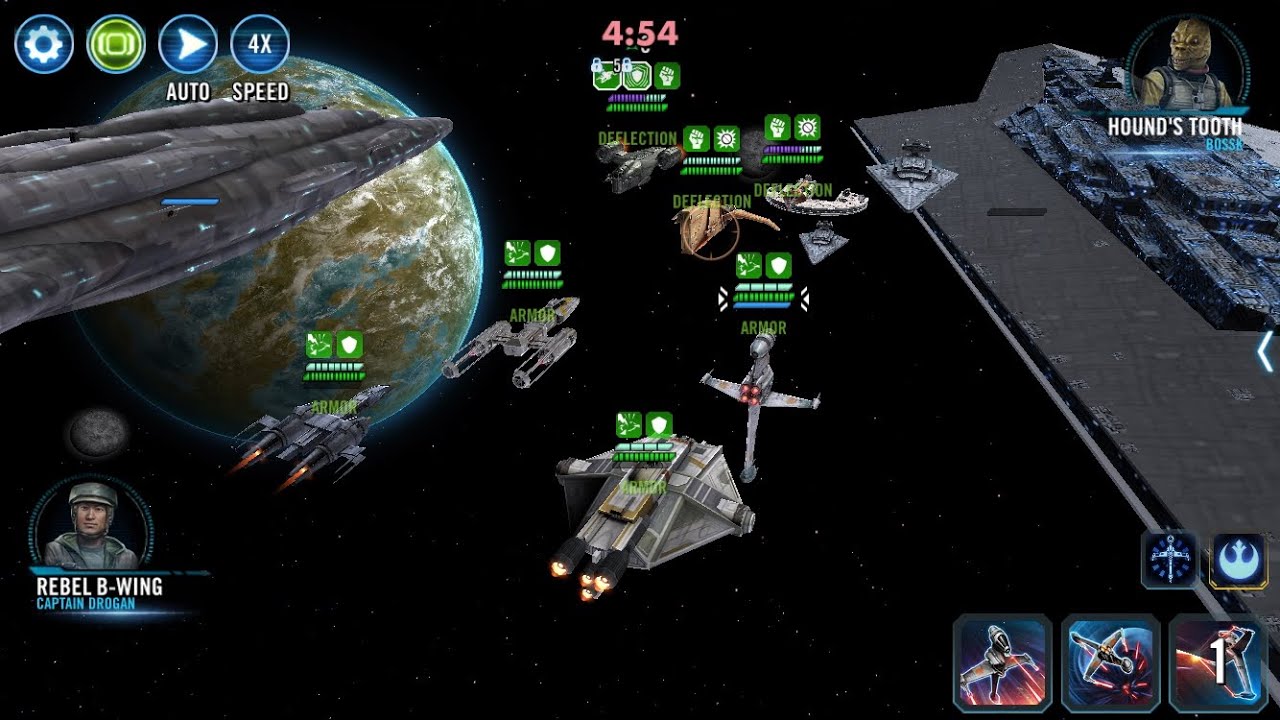 67 Banner Semi-Low Geared Home One (B-Wing) vs Executor (4* Punishing One) |Fleet Grand Arena SWGOH|