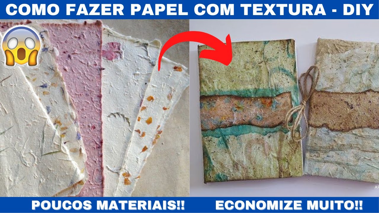 Papel com Textura Caseiro 🌻 Transforme Qualquer papel em papel para decoupage