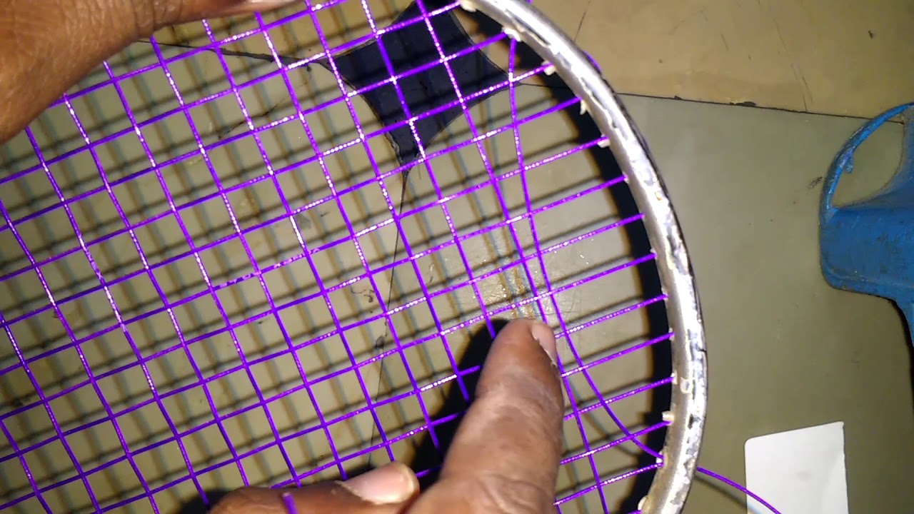 How to do gutting badminton racket telugu Part 5