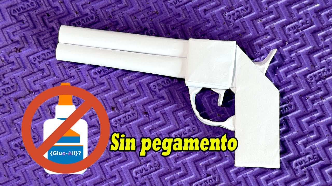 Origami armas, Cómo Hacer Una Pistola De Papel, Manualidades Con Papel Sin Pegamento
