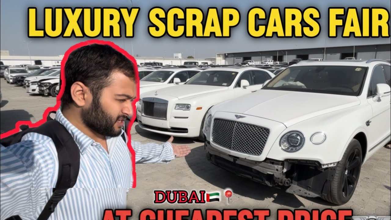 Vlog 8 - dubai 🇦🇪 scrap car market ( Lamborghini glardo ) 2026. Model accident 😱