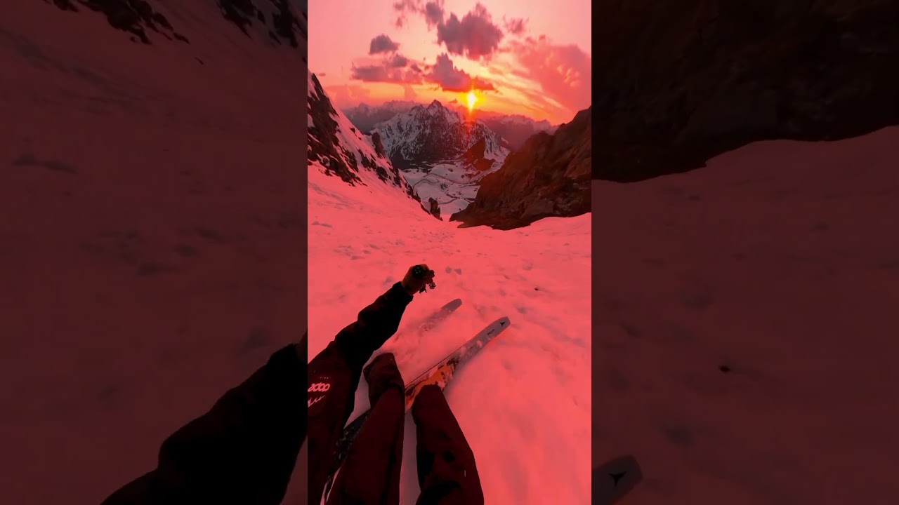 Sunset Spring #Skiing ☀️⛷️ #ski #gopro