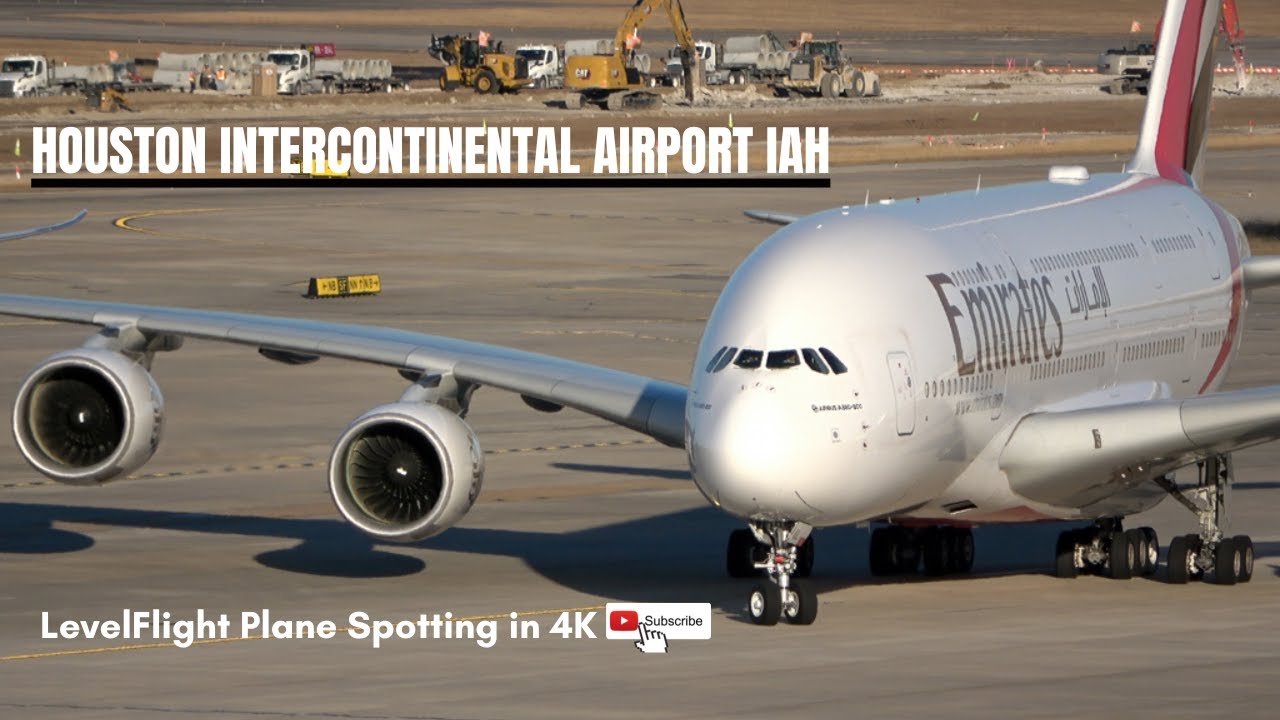 4K Plane Spotting Houston Texas Intercontinental Airport IAH