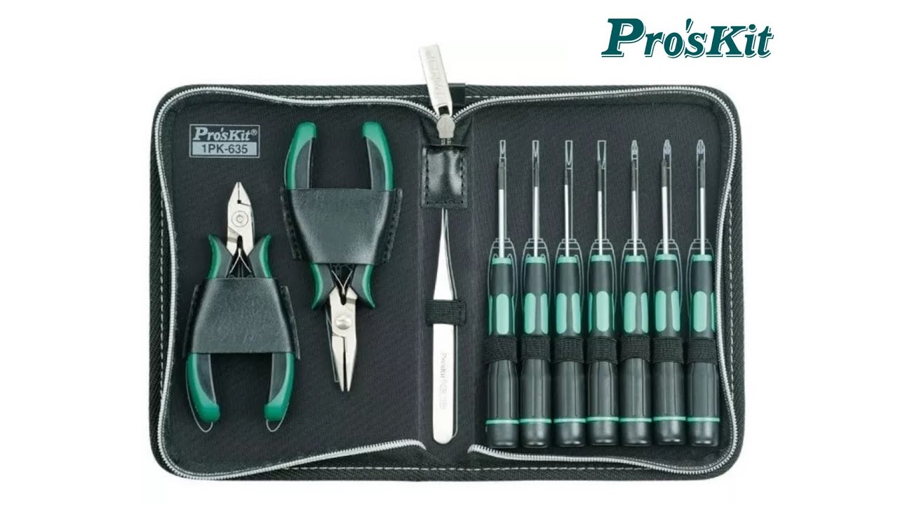 Набор инструмента для электроники, прецизионный ProsKit 1PK-635, 10pcs.