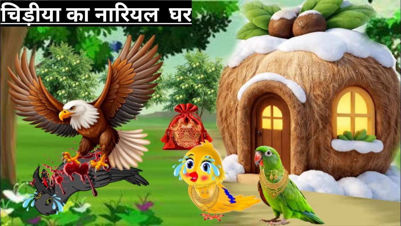 चिड़ीया का नारियल घर 😥 || tuni chidiya wala cartoon || lalu cartoon killer ||