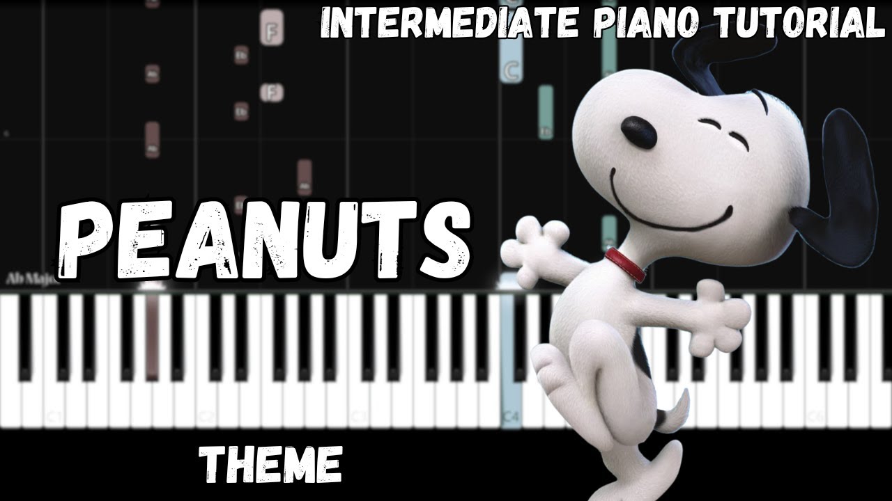 Linus and Lucy - Peanuts Theme (Intermediate Piano Tutorial)