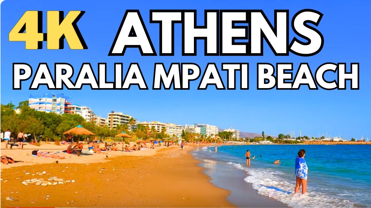 Paralia Mpati Beach in Athens, Greece 🇬🇷, 4K, summer, travel, tourism #athens #beachwalk #greece