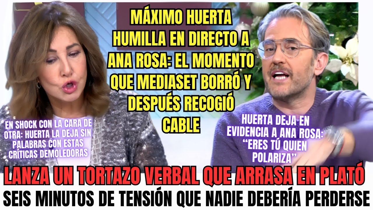 &iexcl;Tensi&oacute;n m&aacute;xima! Huerta pone contra las cuerdas a Ana Rosa Quintana en pleno plat&oacute;