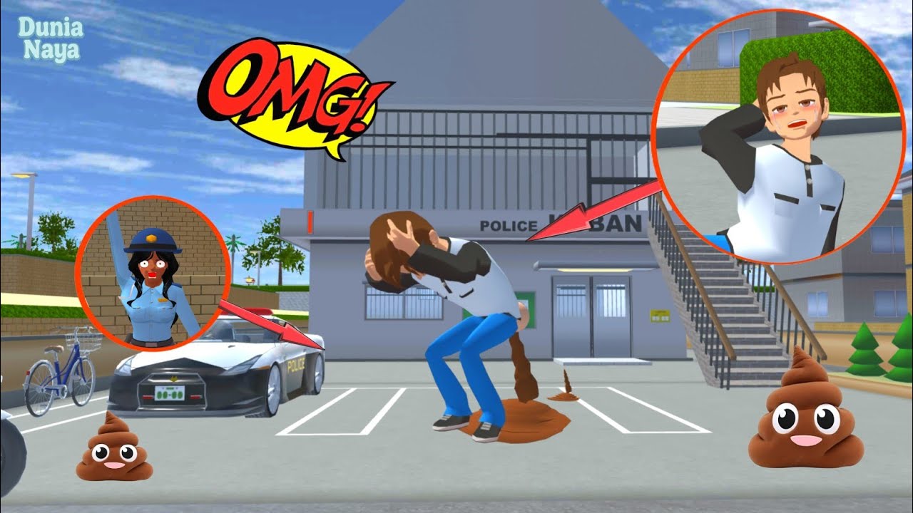 Yuta Kebelet Eek Gak tahan lagi Sampai di Polisi Koban 🤣💩 #sakuraschoolsimulator 