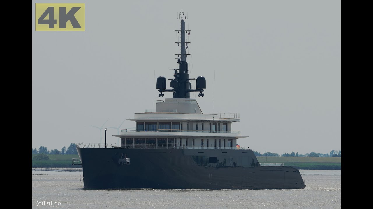 Mega Yacht LIVA Projekt CELERIUS - Shipspotting Germany 🇩🇪 IMO 9865075 - Weser near City Kleinensiel