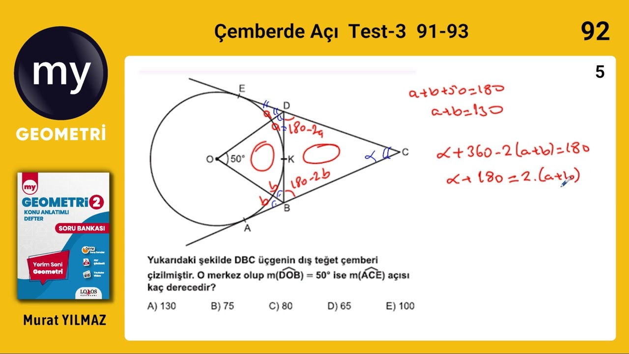 Çemberde Açı Test 3