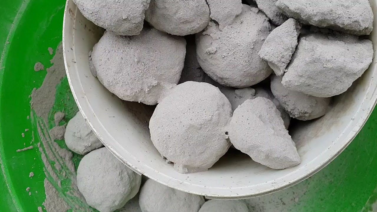 ASMR - DUSTY soft cement crumbles + extra gritty chunks, sifting, dusting, mixing in bucket