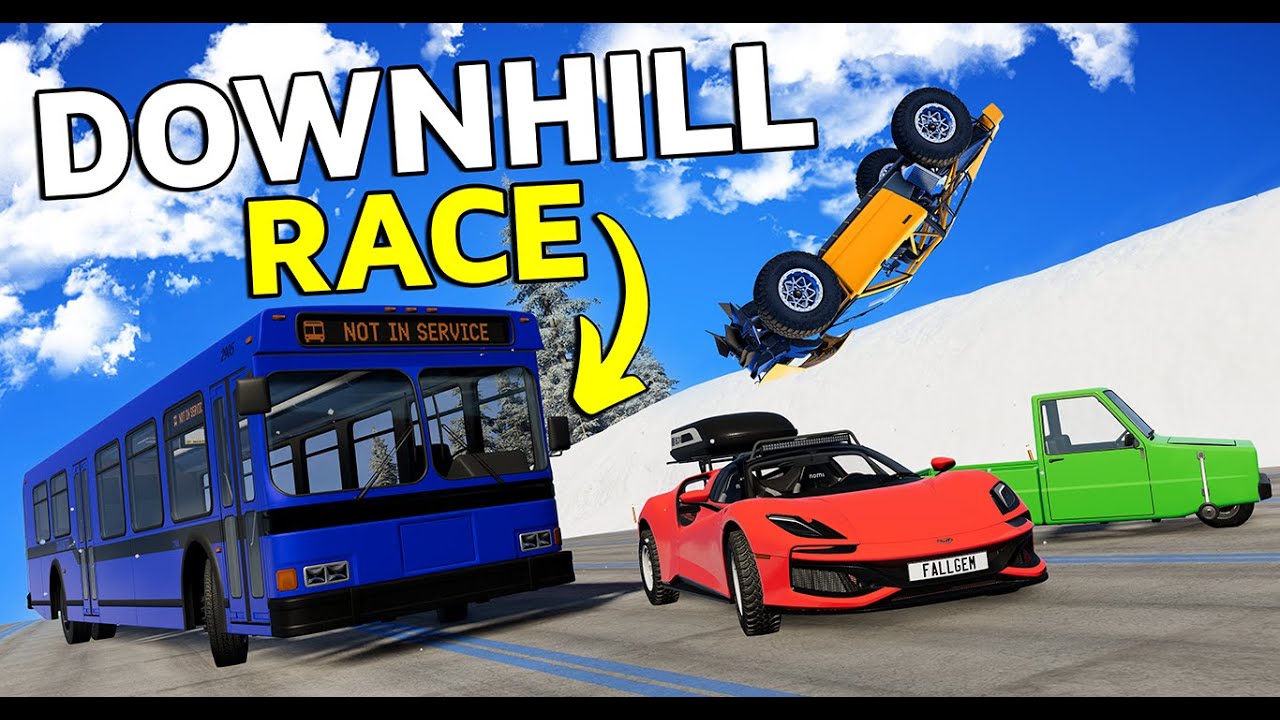 High Speed Snowy Downhill RACE - BeamNG (Feat. @Goosiest @ntns_media @StylexOnYoutube )