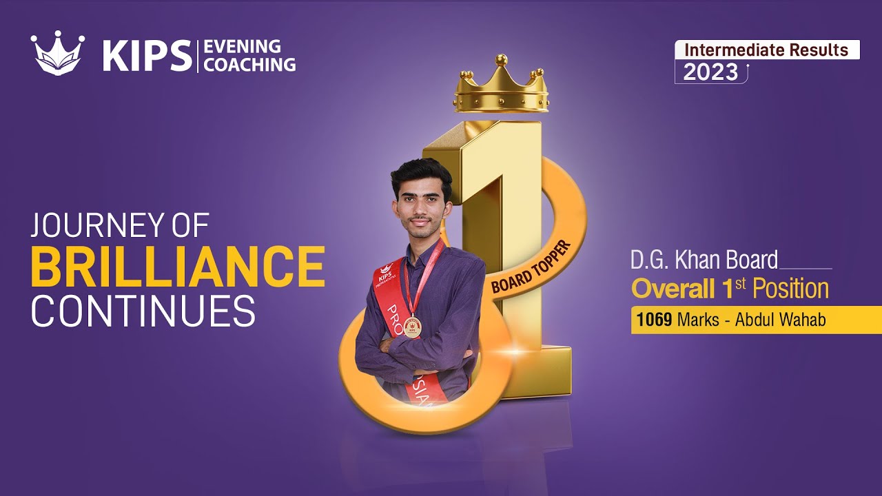 Abdul Wahab - 1st Position Overall D. G. Khan Board | Intermediate Result | KIPS Preparations