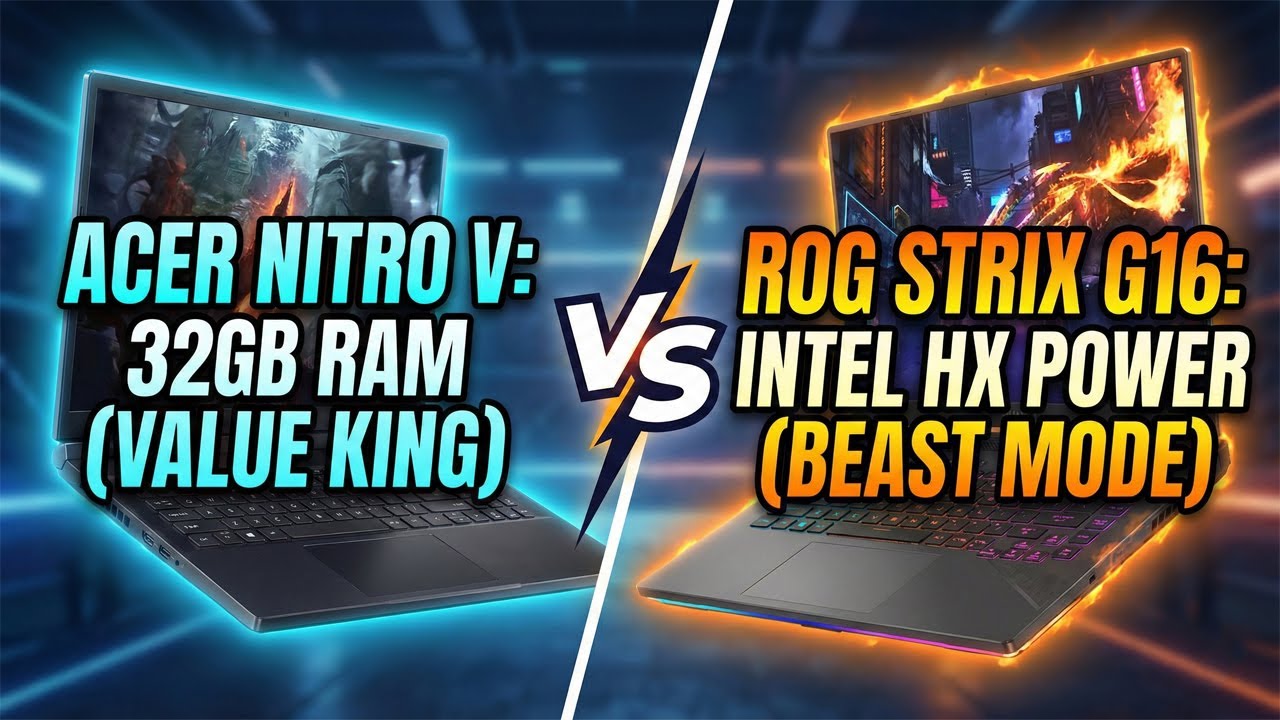 Acer Nitro V 16S vs  ROG Strix G16 2025 RTX 5060 Showdown! 32GB RAM or Intel HX Power