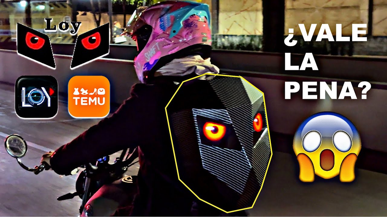 ¡Compré La Mochila Biker De Ojos Led De Temu!|Review|¿Vale La Pena?😱🤔🔥