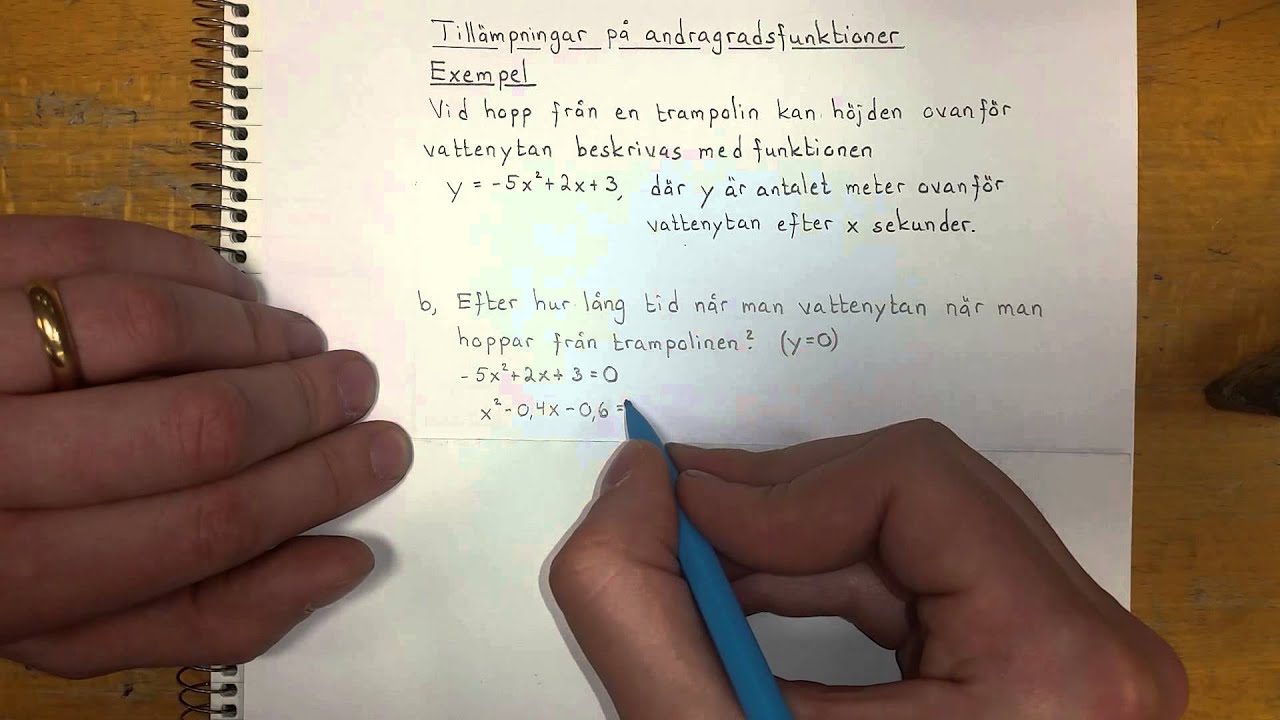 Ma2a Tillämpningar på andragradsfunktioner