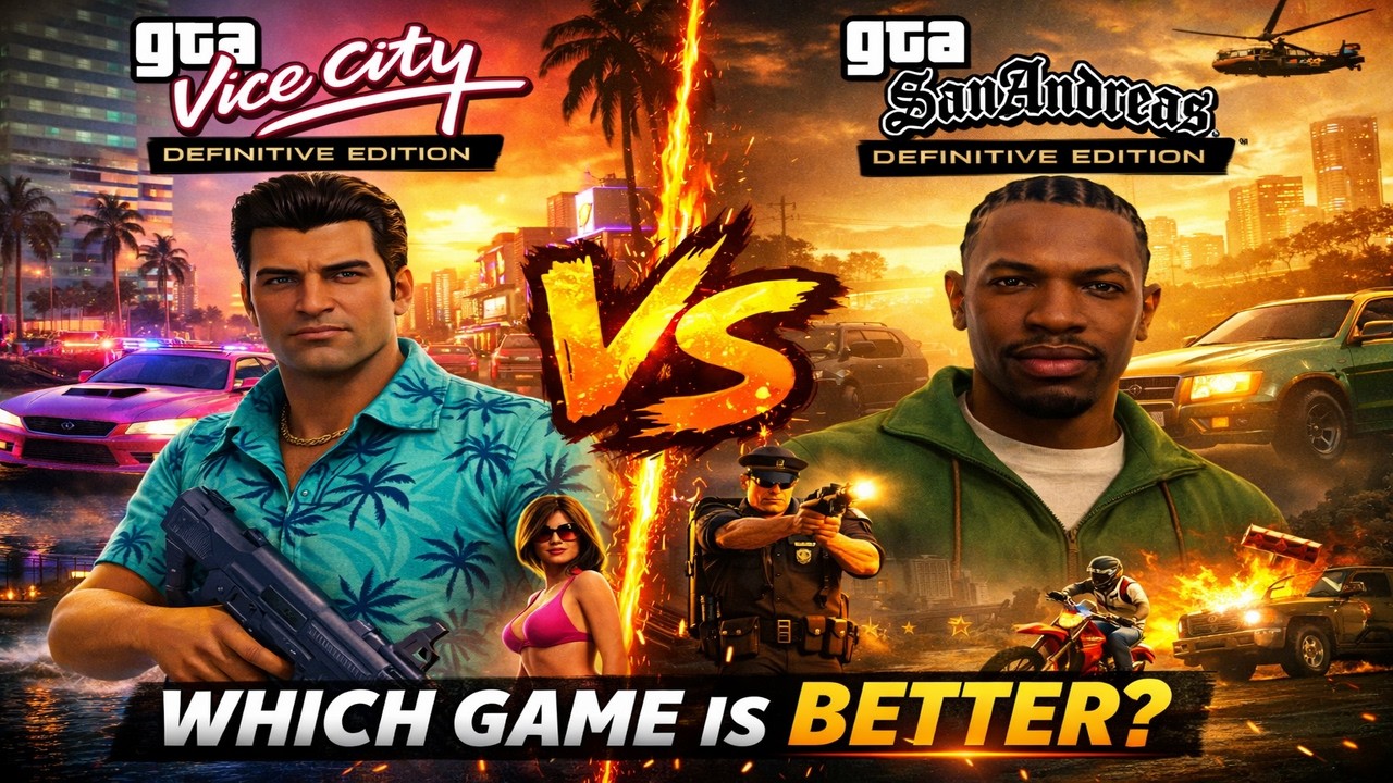 GTA San Andreas vs GTA Vice City Definitive Edition – Which Remaster Is Better?(2026)