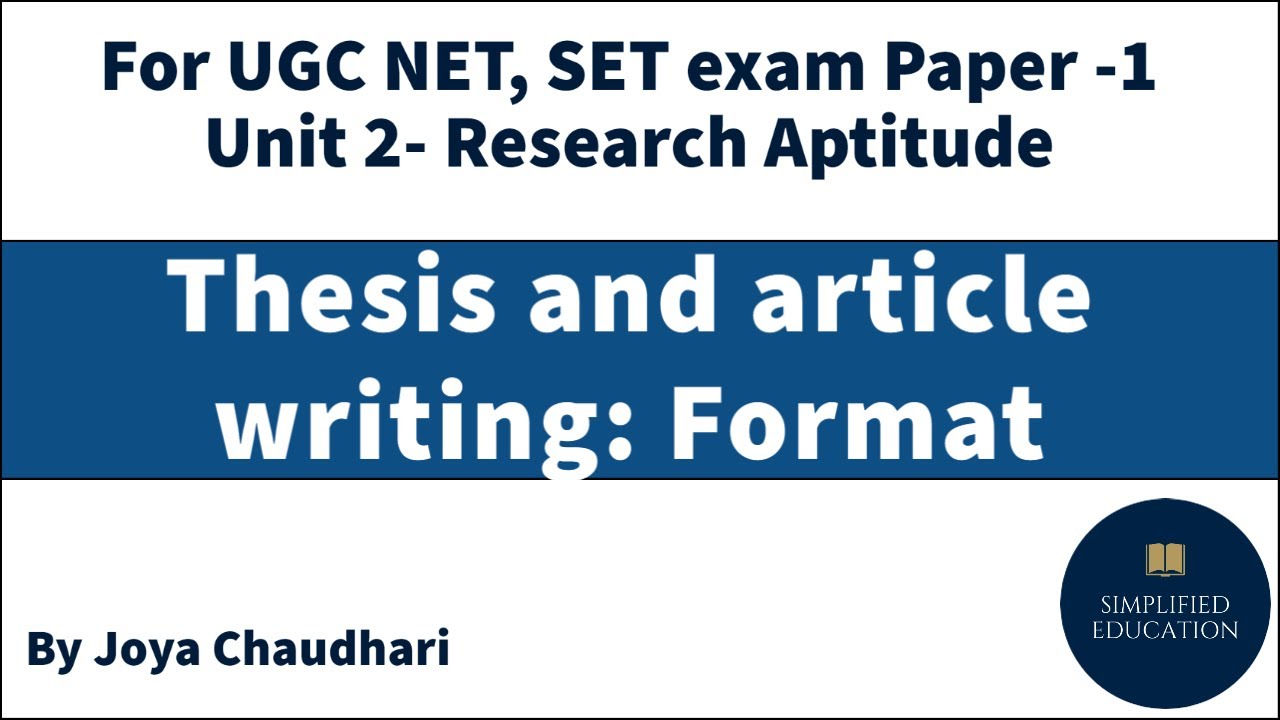 Thesis and article writing: Format and style of referencing