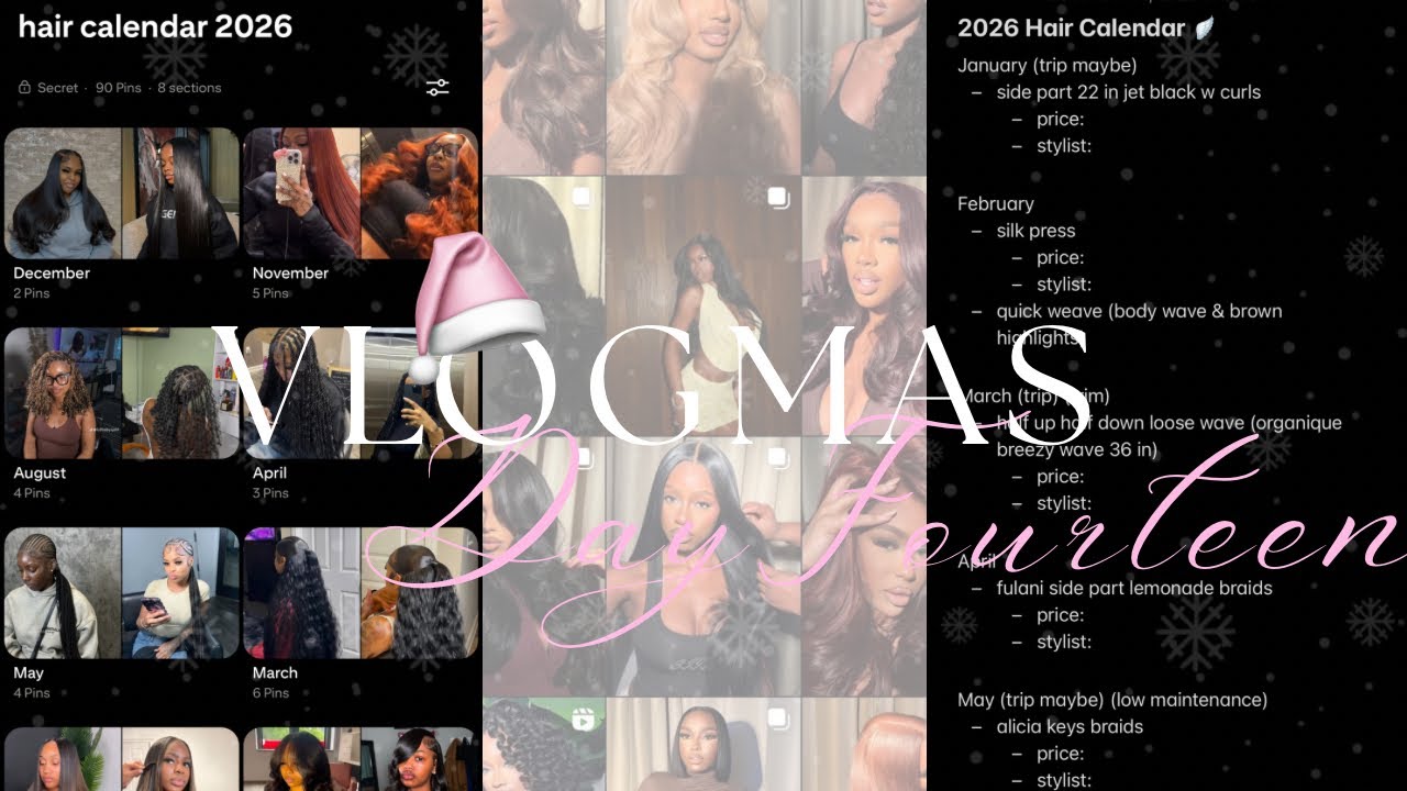 Vlogmas Day 14 | facetime vlog: create my hair calendar for 2026 with me