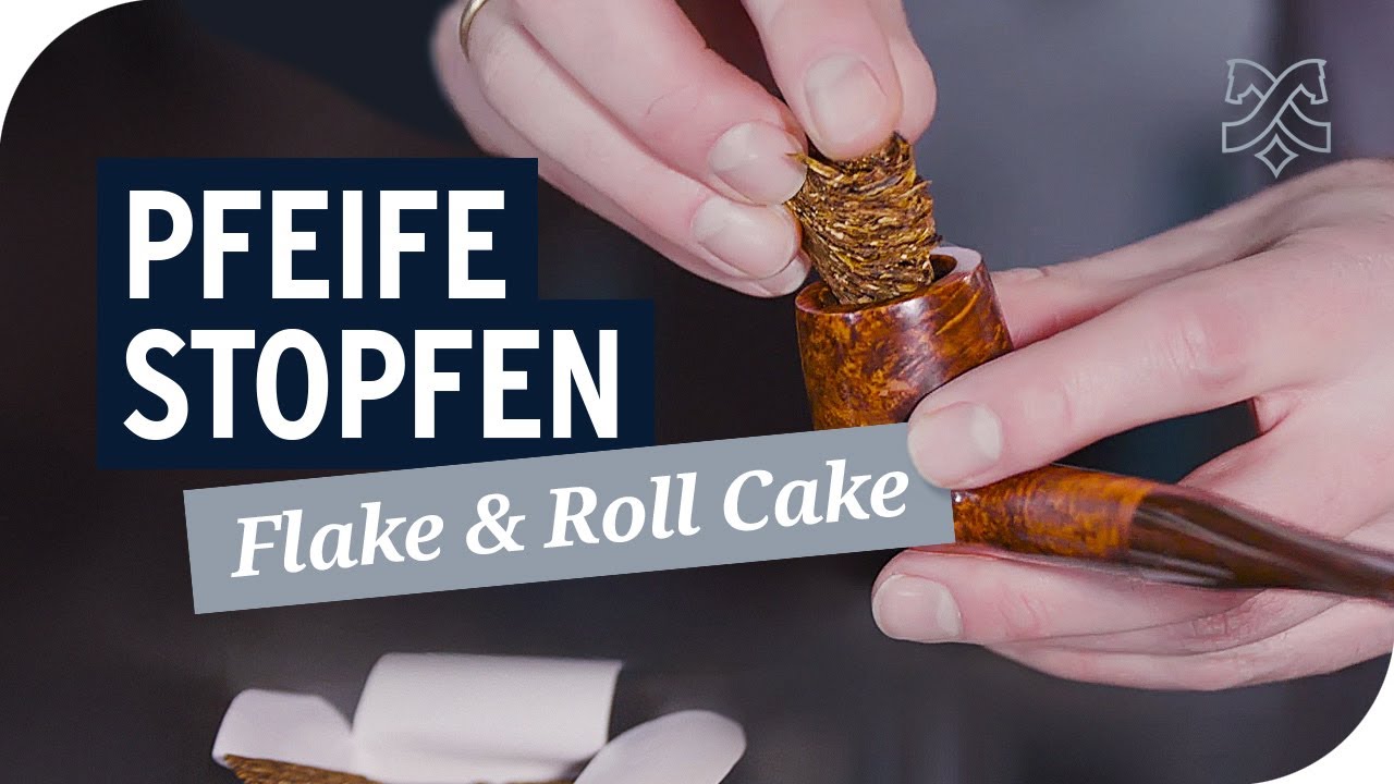 Pfeife stopfen mit Flake und Roll Cake Tabak