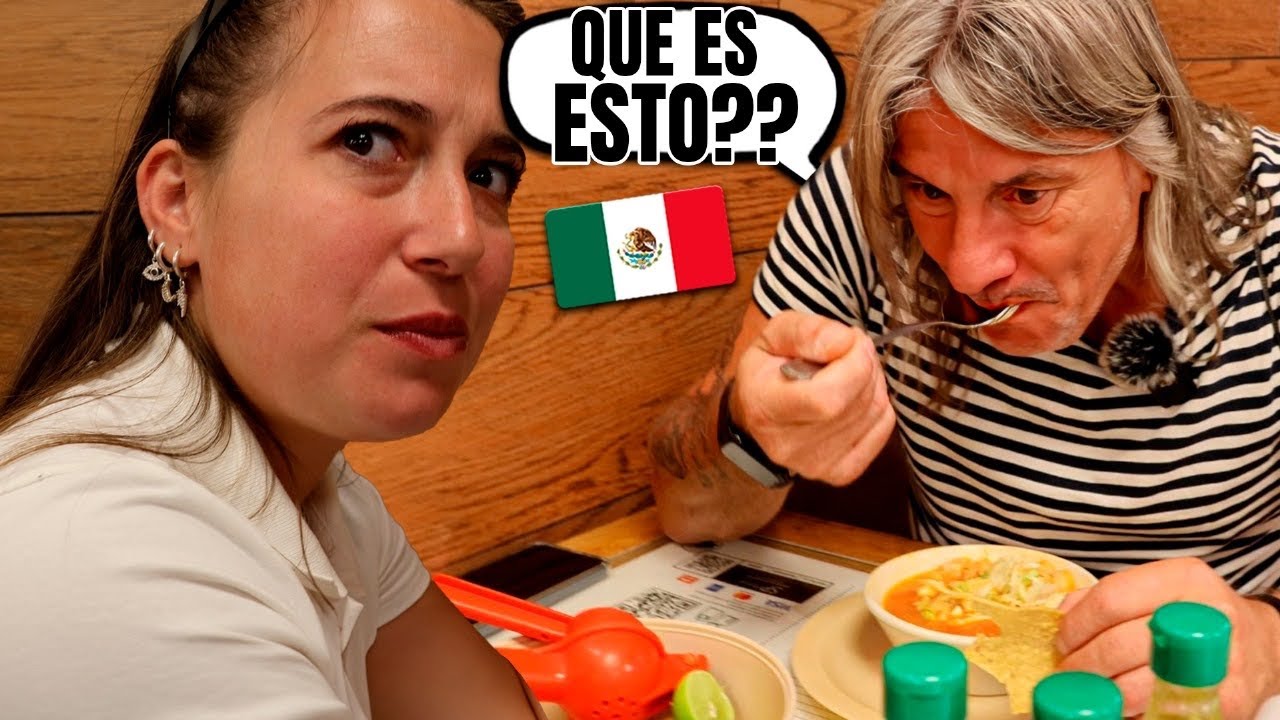 🇪🇸 MI PAPÁ PRUEBA POZOLE POR PRIMERA VEZ EN MÉXICO 🇲🇽😱 **que es esto???**