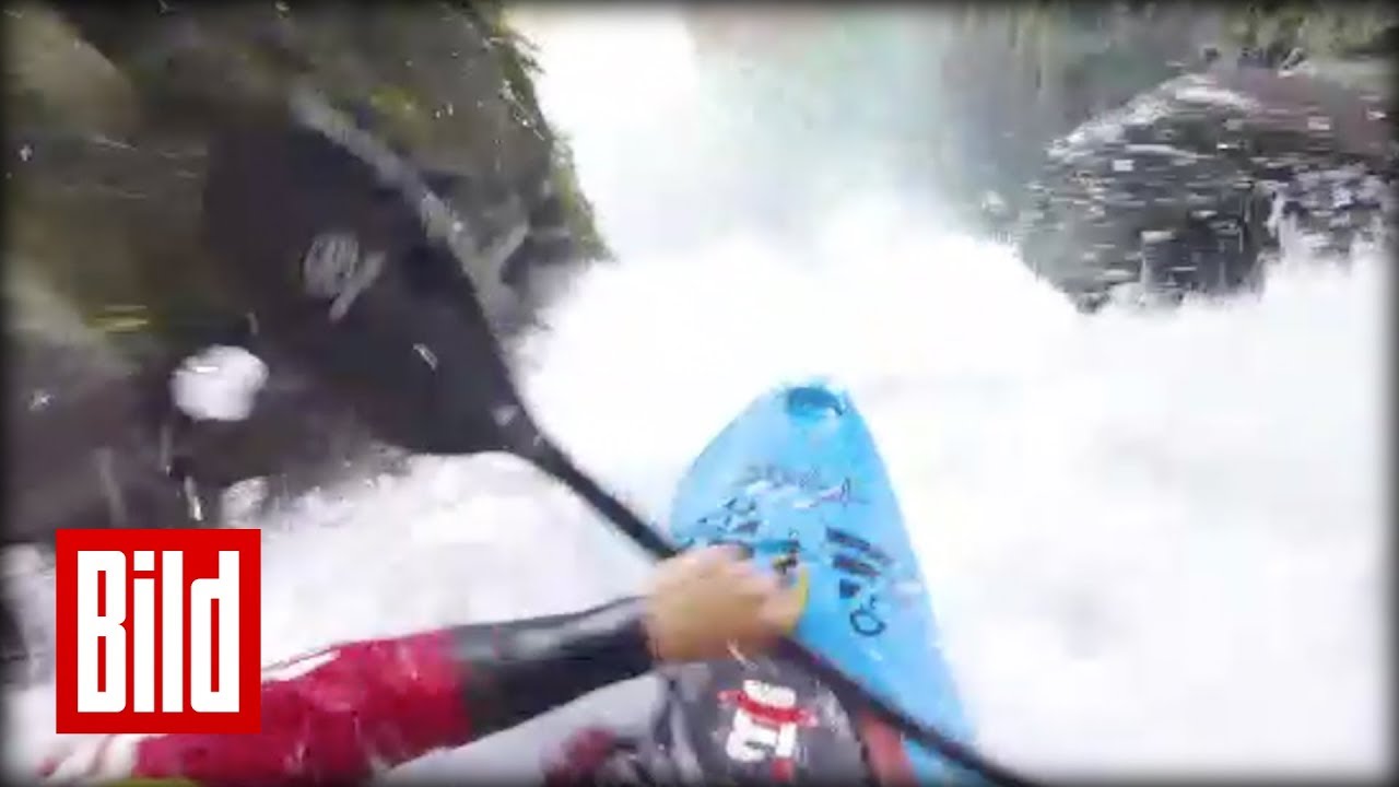 Verrückter Kanu-Stunt am Wahnsinns-Wasserfall! Sturz aus 42 Metern in die Tiefe