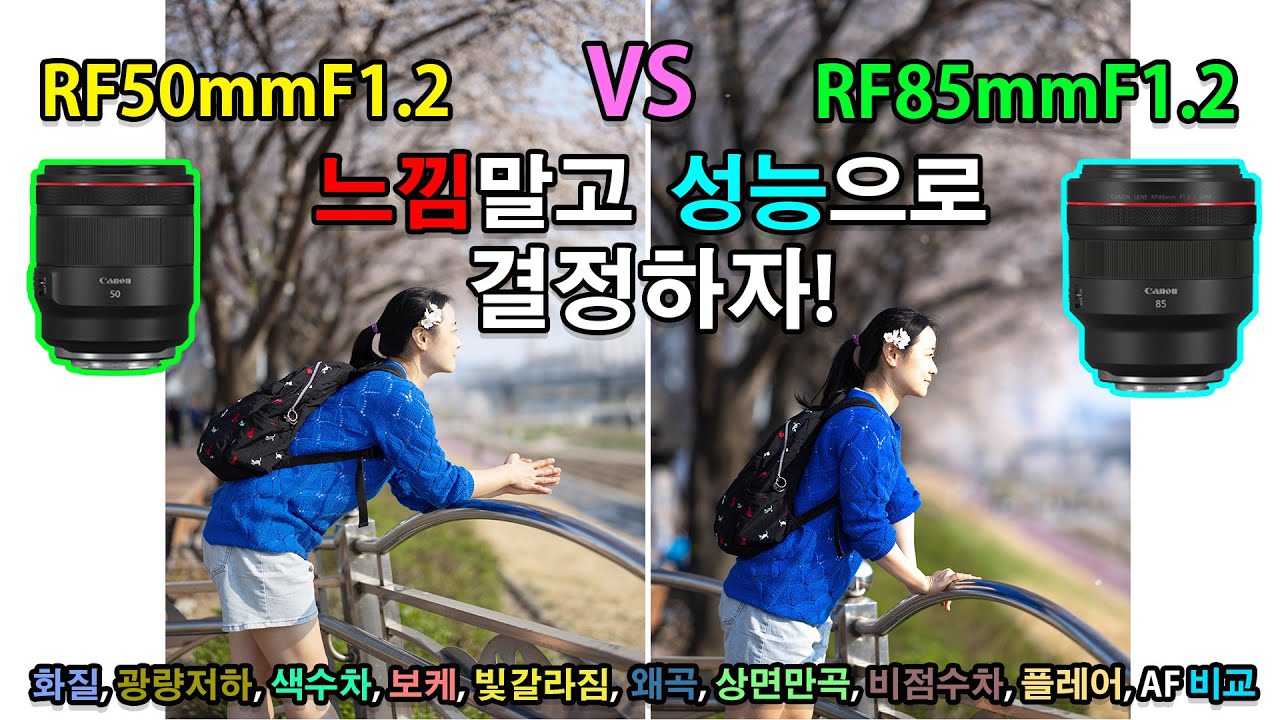 RF50mmF1.2 VS RF85mmF1.2 느낌 말고 성능으로 비교 결정하자.