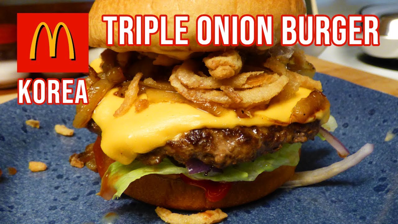Homemade McDonald's Triple Onion Burger from South Korea | Onion Lovers