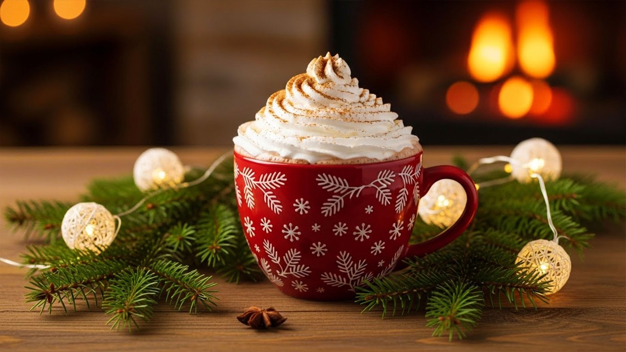 ESCAPE TO THIS COZY WINTER COFFEE SHOP ☕ RELAXING JAZZ & FIREPLACE | CAFÉ MOON LOUNGE