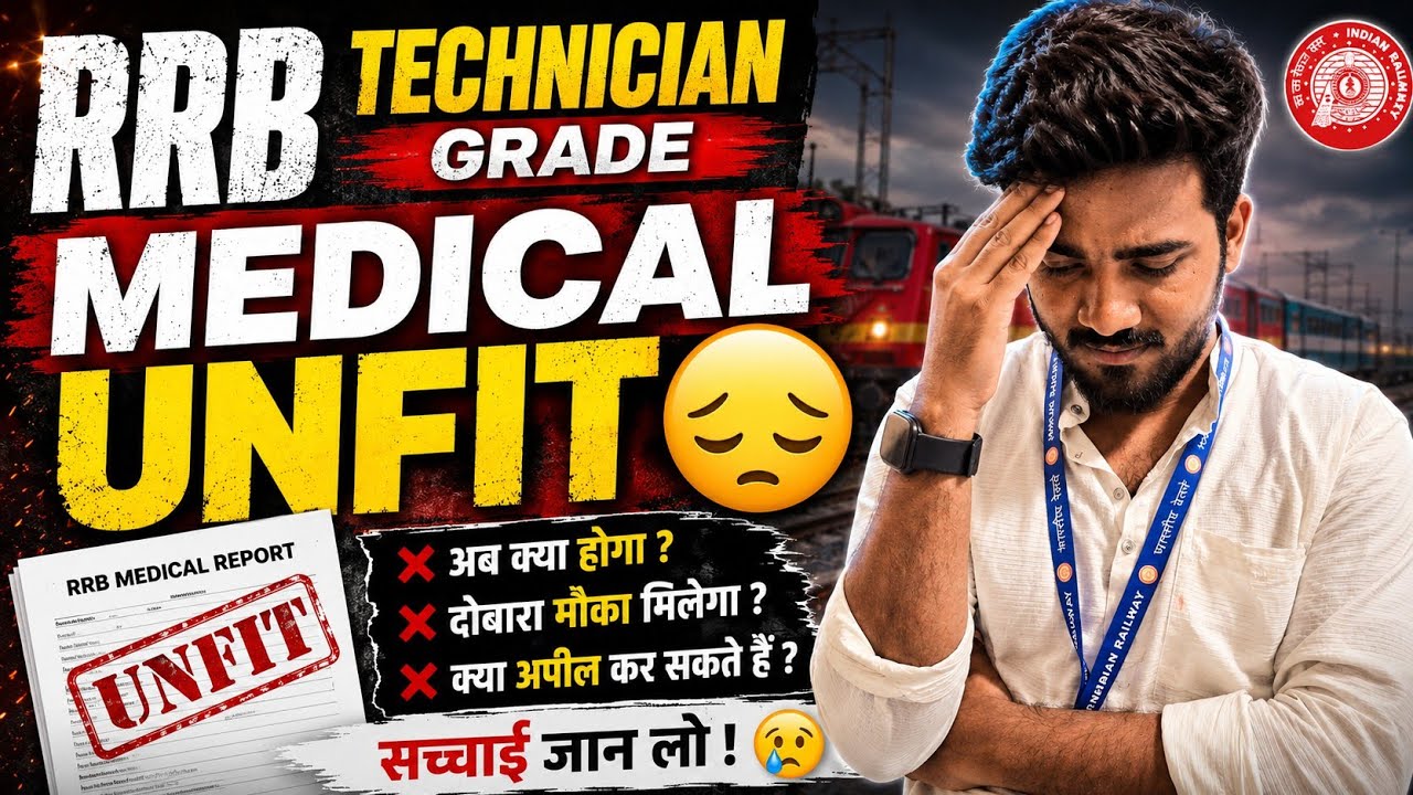 RRB Technician Grade-03 MEDICAL UNFIT 😭