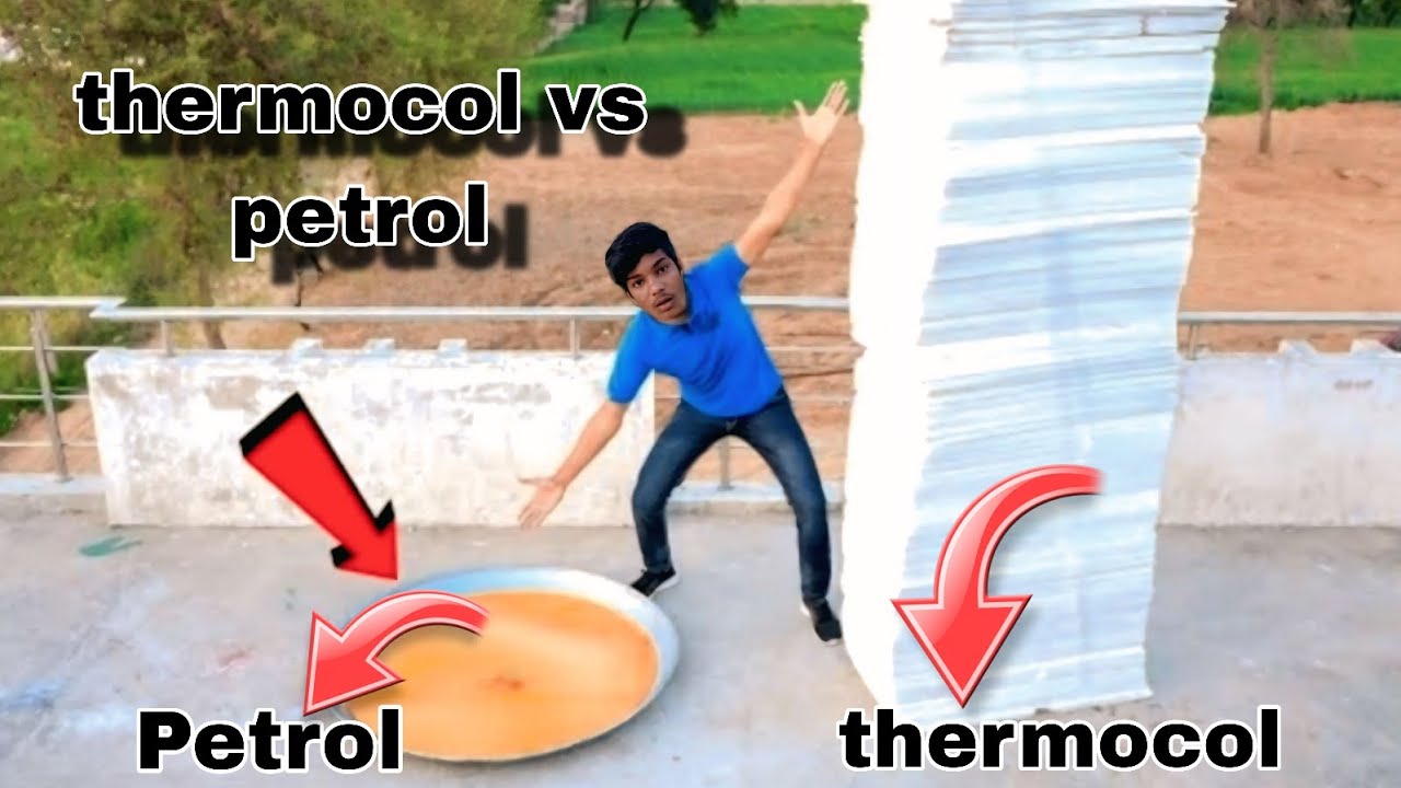215 Thermocol Sheets VS Petrol | क्या ये सारे थर्मोकॉल को खा जायेगा? Shocking R... @CrazyXYZ 