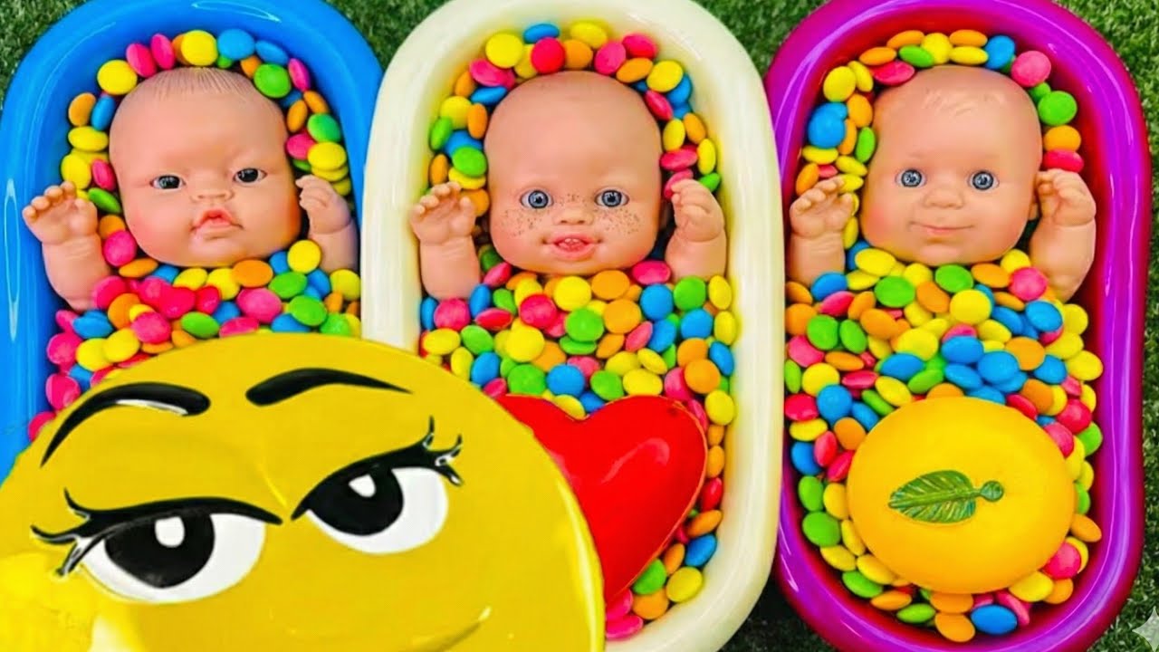 17 Minutes Satisfying Video | Mixing Funny Candy ASMR & Make Up in 3 Bathtubs with Baby Shark Slime