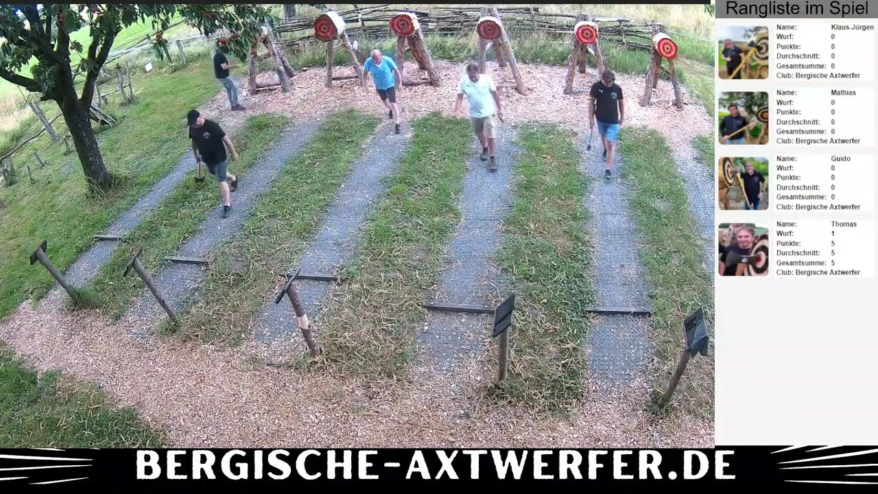 Bergische Axtwerfer -Bundesliga und Training 02.07.2025
