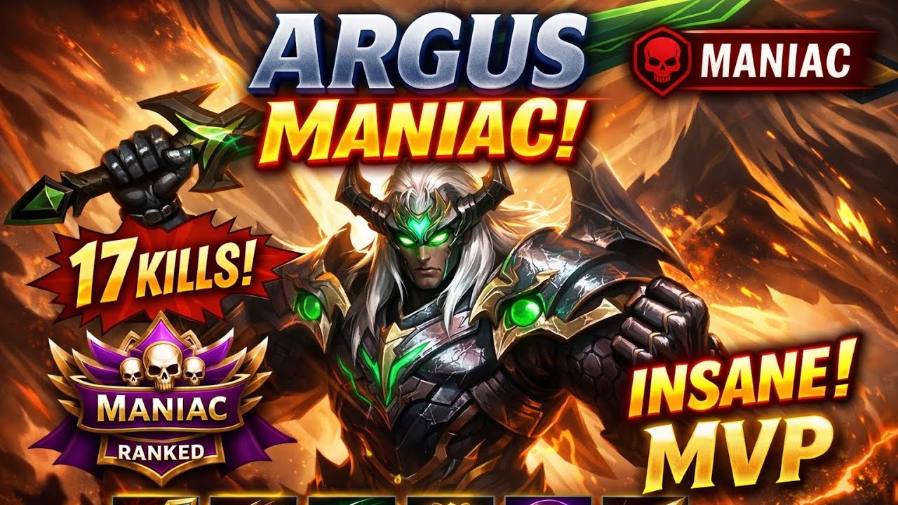🔥 ARGUS GOES CRAZY — MANIAC + 17 KILLS | MLBB Ranked Gameplay 🔥