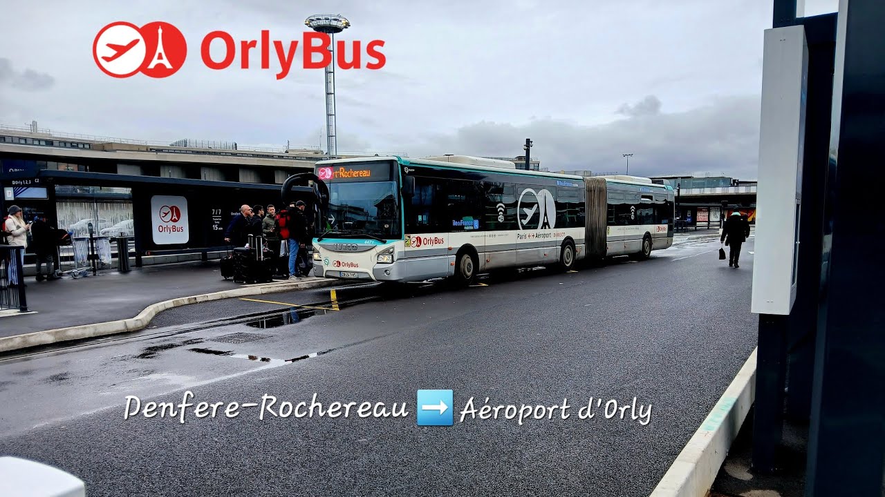 Le Trajet d'un Urbanway 18 Orlybus RATP entre Denfere-Rochereau à Aéroport d'Orly