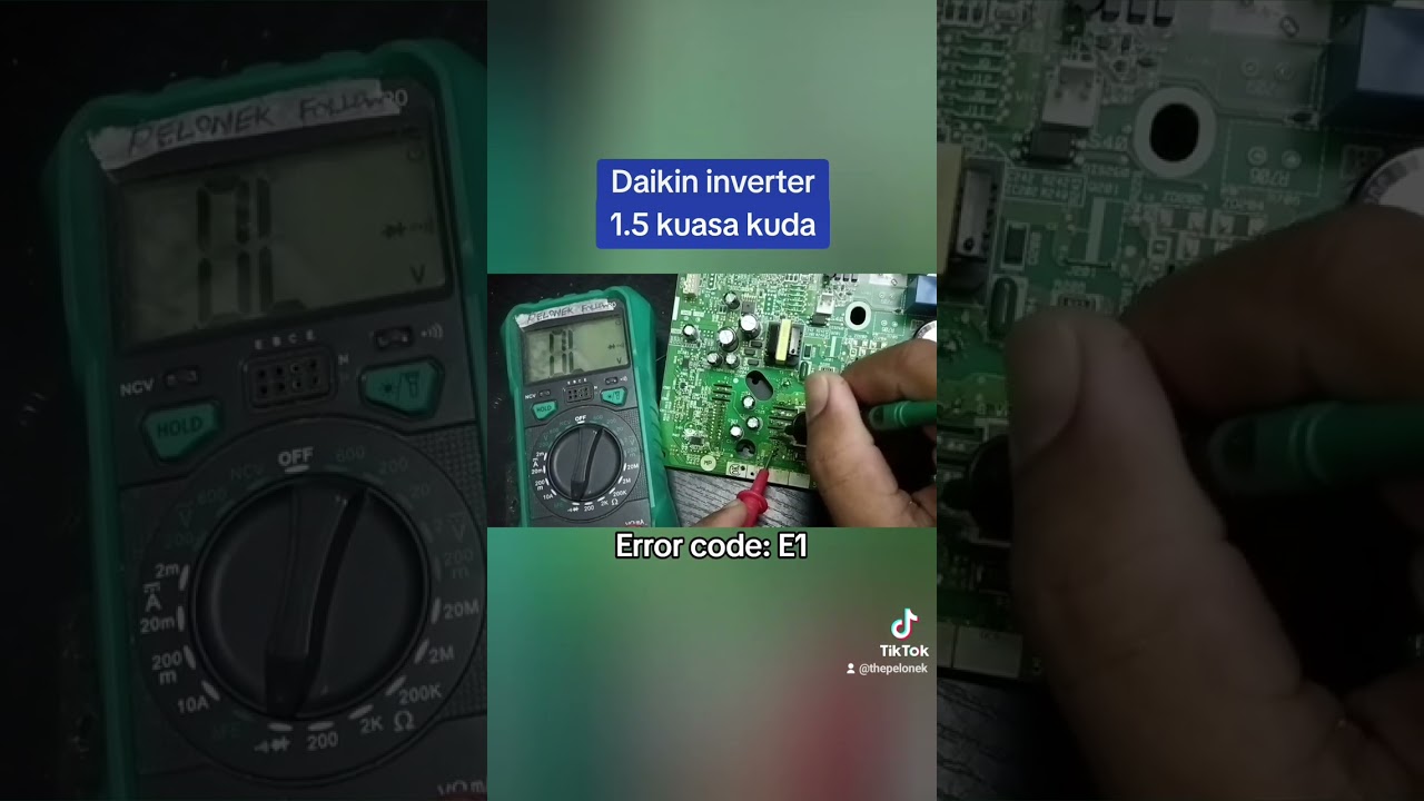 Daikin inverter 1.5hp error code E1 repair.