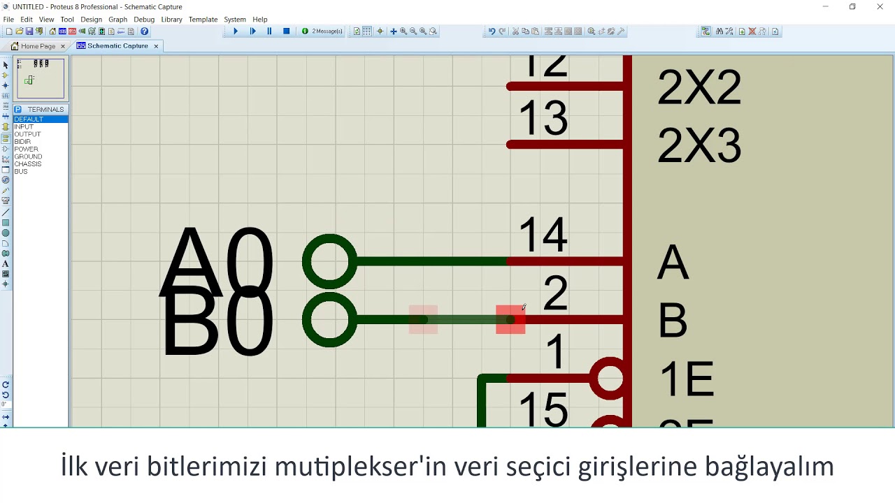 Multiplekser 2 Bit Çıkarıcı Devre Tasarımı (Proteus)