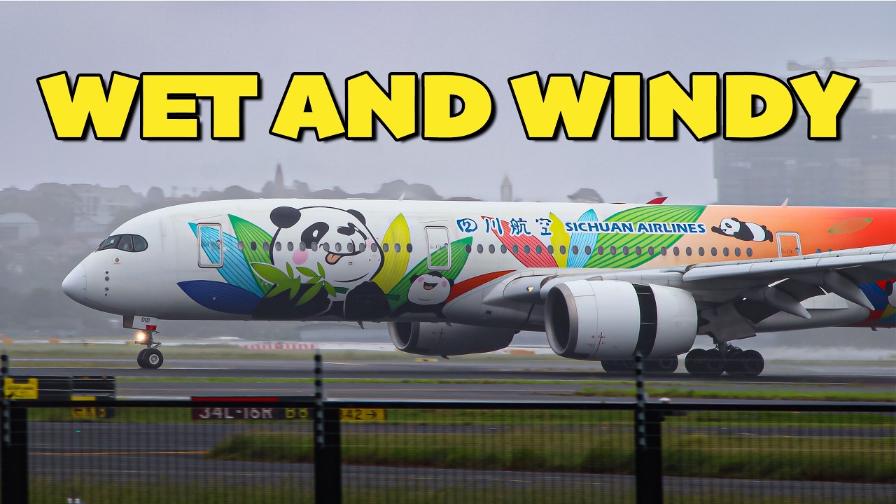 [4K] ✈️ WET and WINDY Plane Spotting at SYDNEY AIRPORT 🇦🇺