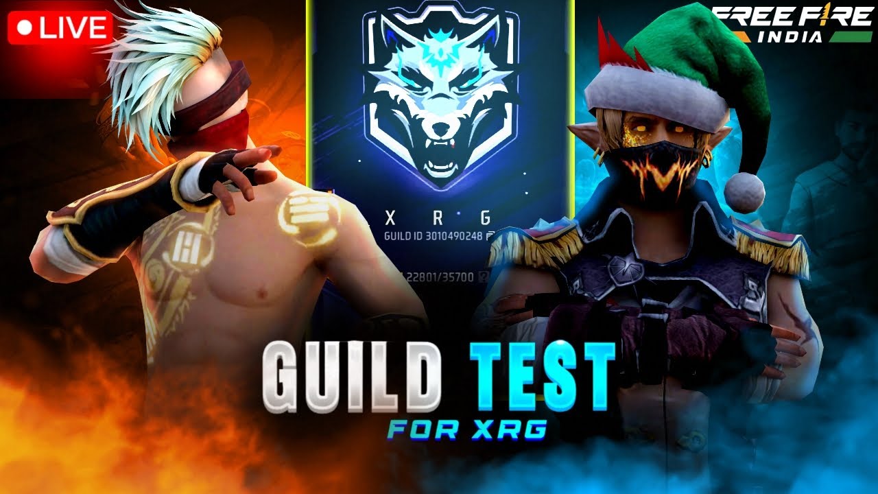 Free Fire Live Guild Test 🔥 you Vs Xrg Members💀| Road to 9k Subscribers ❤️| #fflive #guildtest#fyp