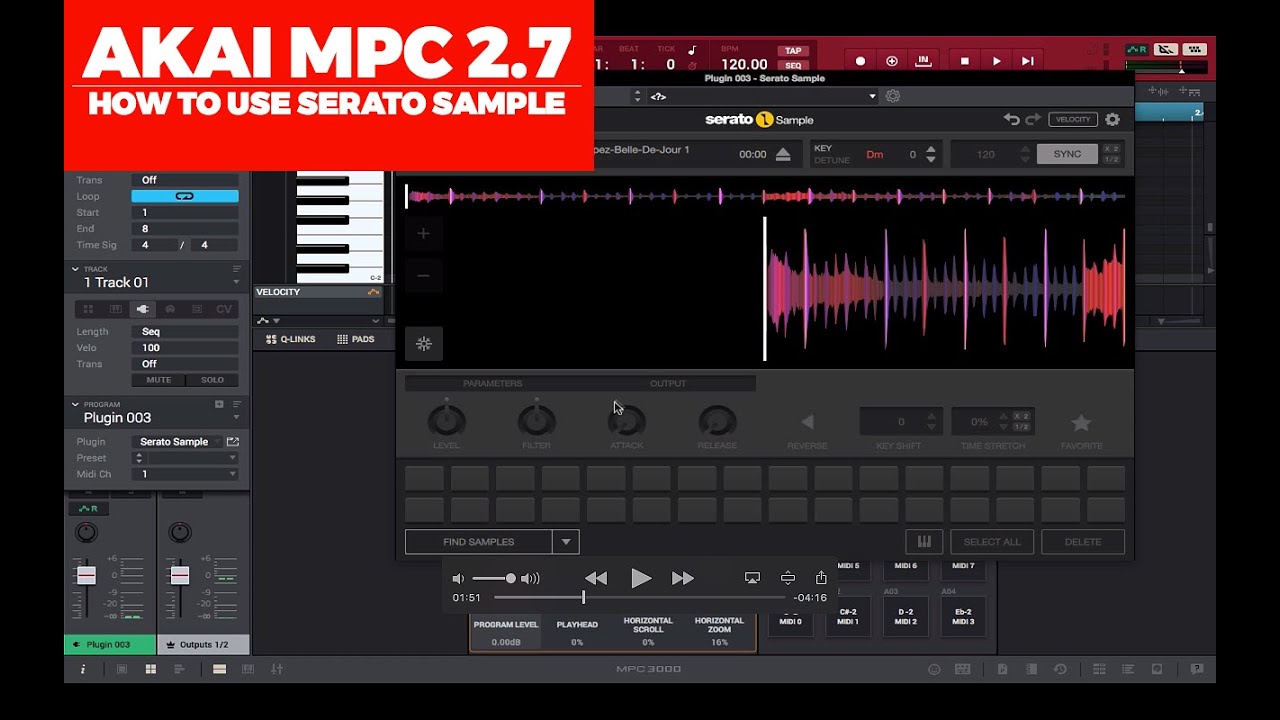AKAI MPC 2.7 TUTORIAL | HOW TO USE SERATO SAMPLE