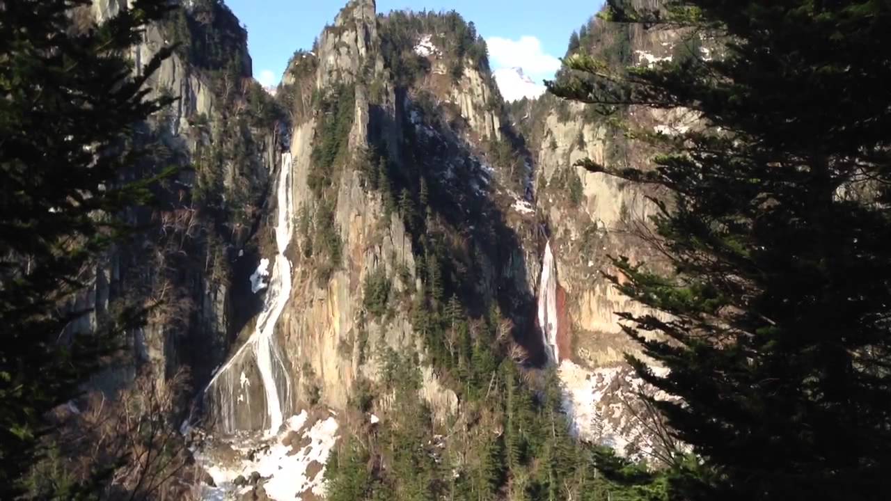 銀河の滝と流星の滝@層雲峡の双瀑台