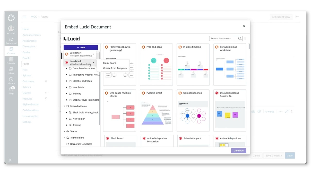 How to embed Lucid content and collaborative activities in Canvas