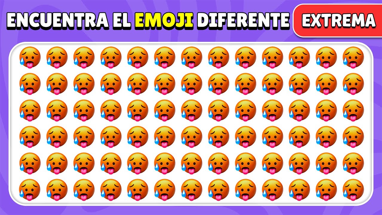 Encuentra el Emoji Diferente - Edición Emoji Extrema | 40 Niveles | Fácil, Medio, Difícil