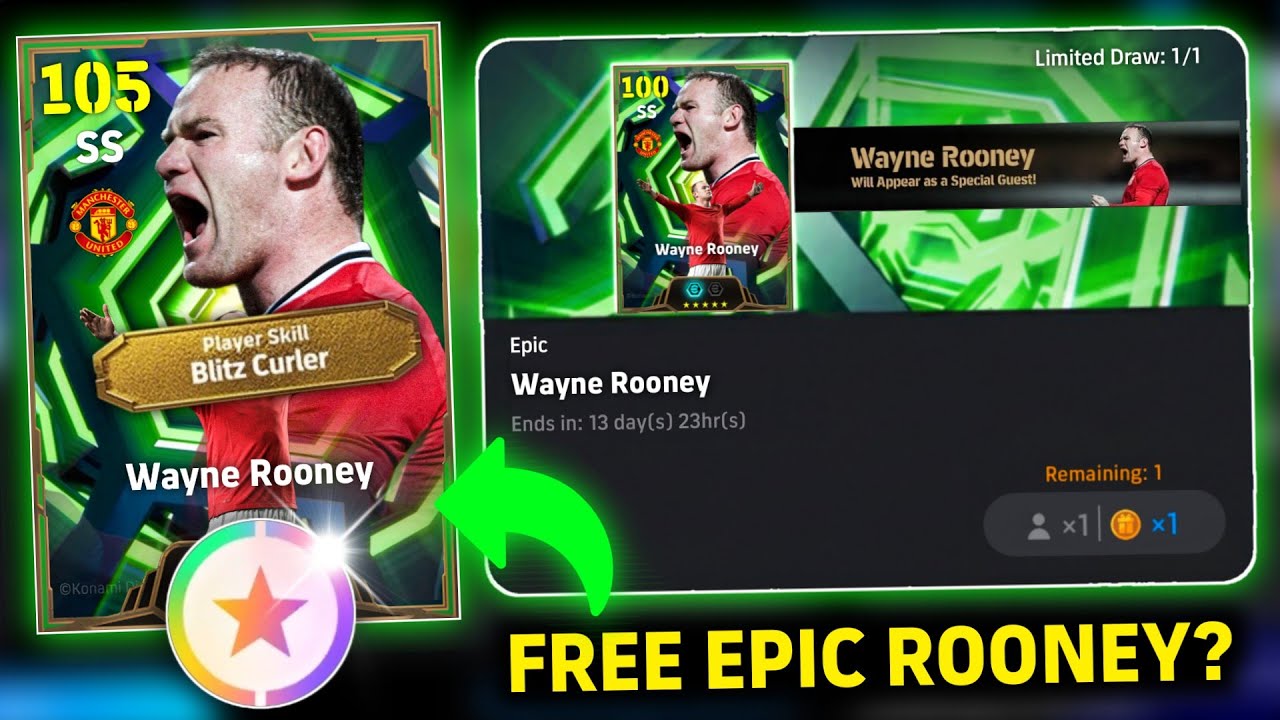 Подтверждено, что Руни теперь свободен! 🤯 Игрокам eFootball 2026&trade; нужно это знать!