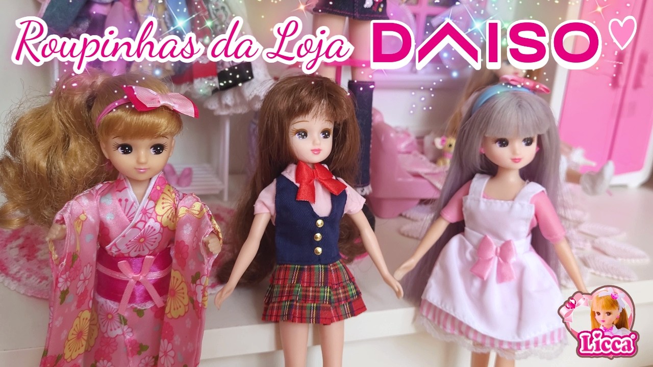 Roupinhas para Bonecas da Daiso Japan com a Licca chan 🧁